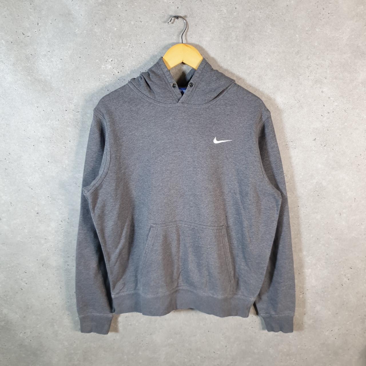 Vintage Nike Club Embroidered Hoodie Men’s Medium Grey Swoosh Y2K Pullover
