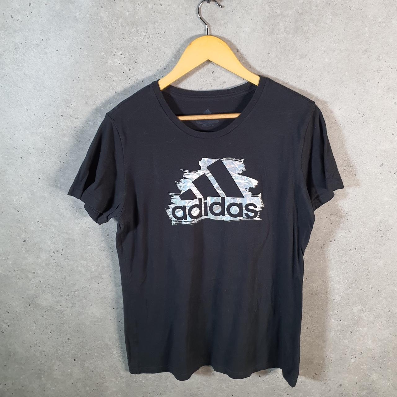 Vintage Adidas Amplifier T Shirt Men’s Large Black Three Stripes Logo Athletic