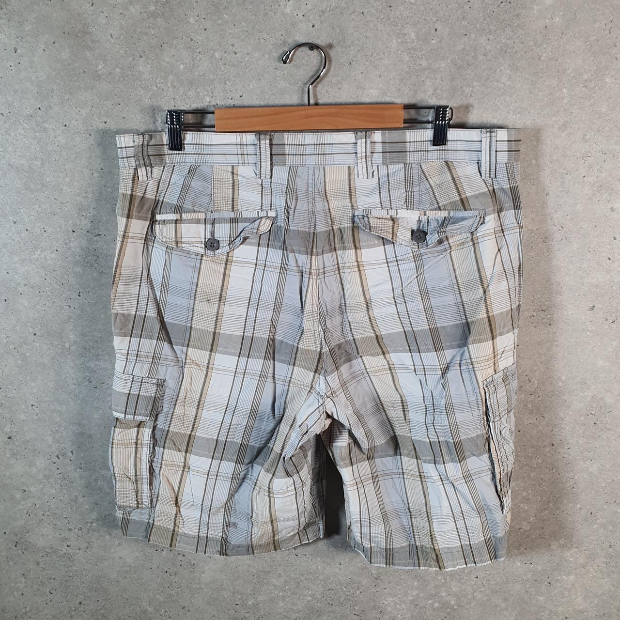 Vintage Dockers Chino Shorts Jorts Cargo Men’s W38 Grey Checkered Baggy Cotton A4237