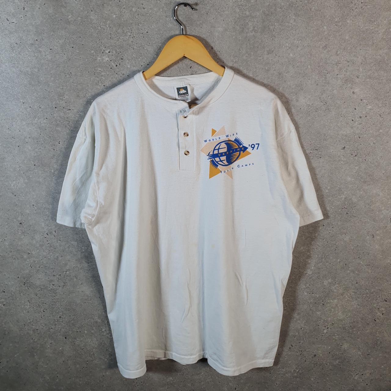 Vintage Cotton Deluxe Ukraine 1997 USA Single Stitch T Shirt Men’s XL White