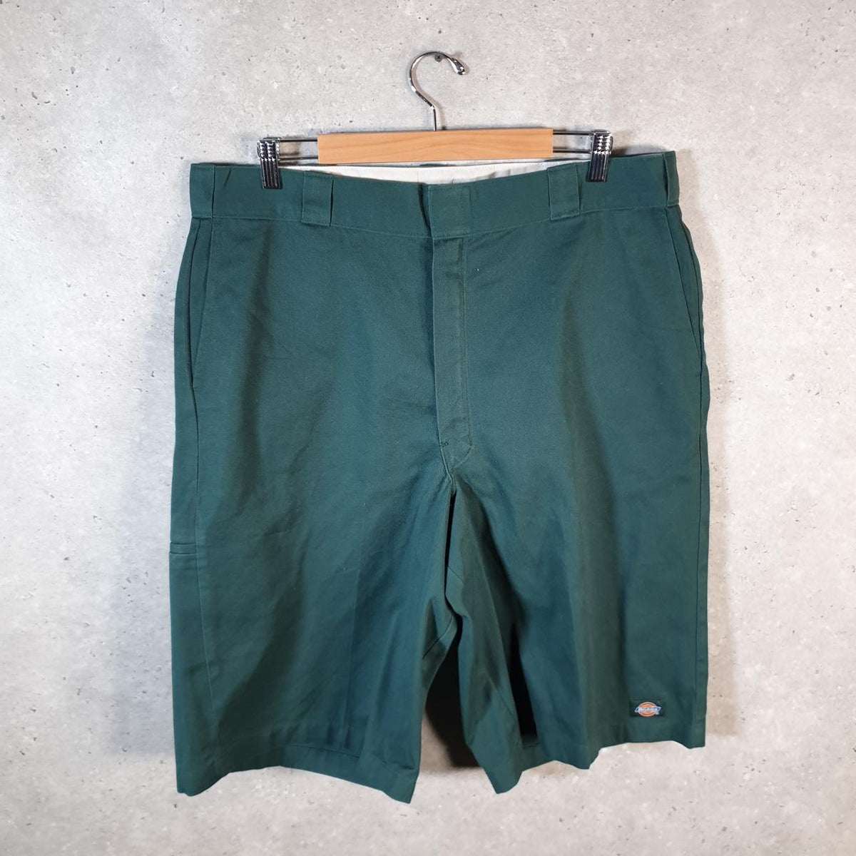 Vintage Dickies Flex Baggy Chino Shorts Jorts Cargo Mens W40 Green Relaxed Fit