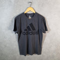 Vintage Adidas Golf T Shirt Men’s Medium Grey Three Stripes Logo Athletic
