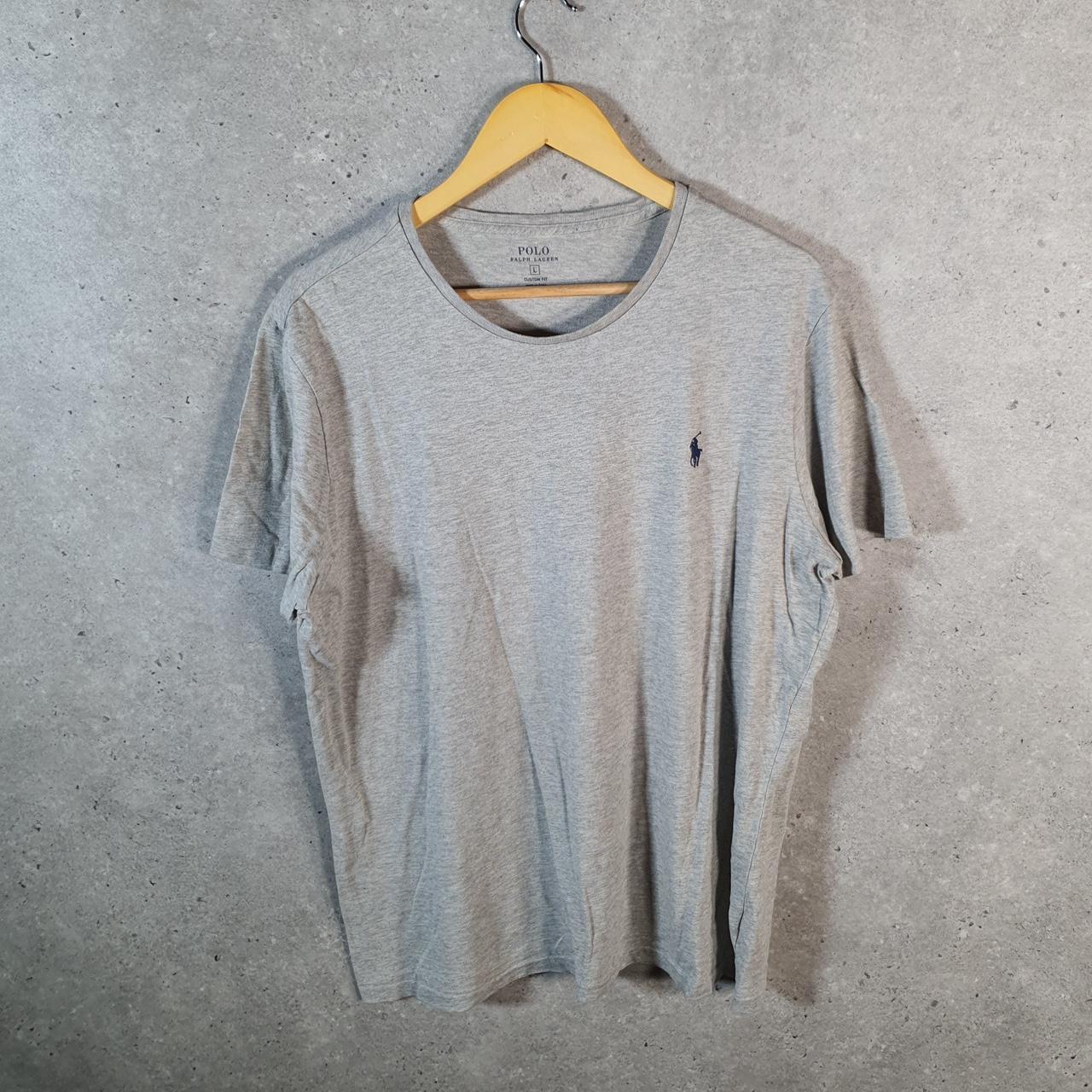 Vintage Ralph Lauren Polo Sport T Shirt Men’s Large Grey Custom Fit Embroidered Pony C8637