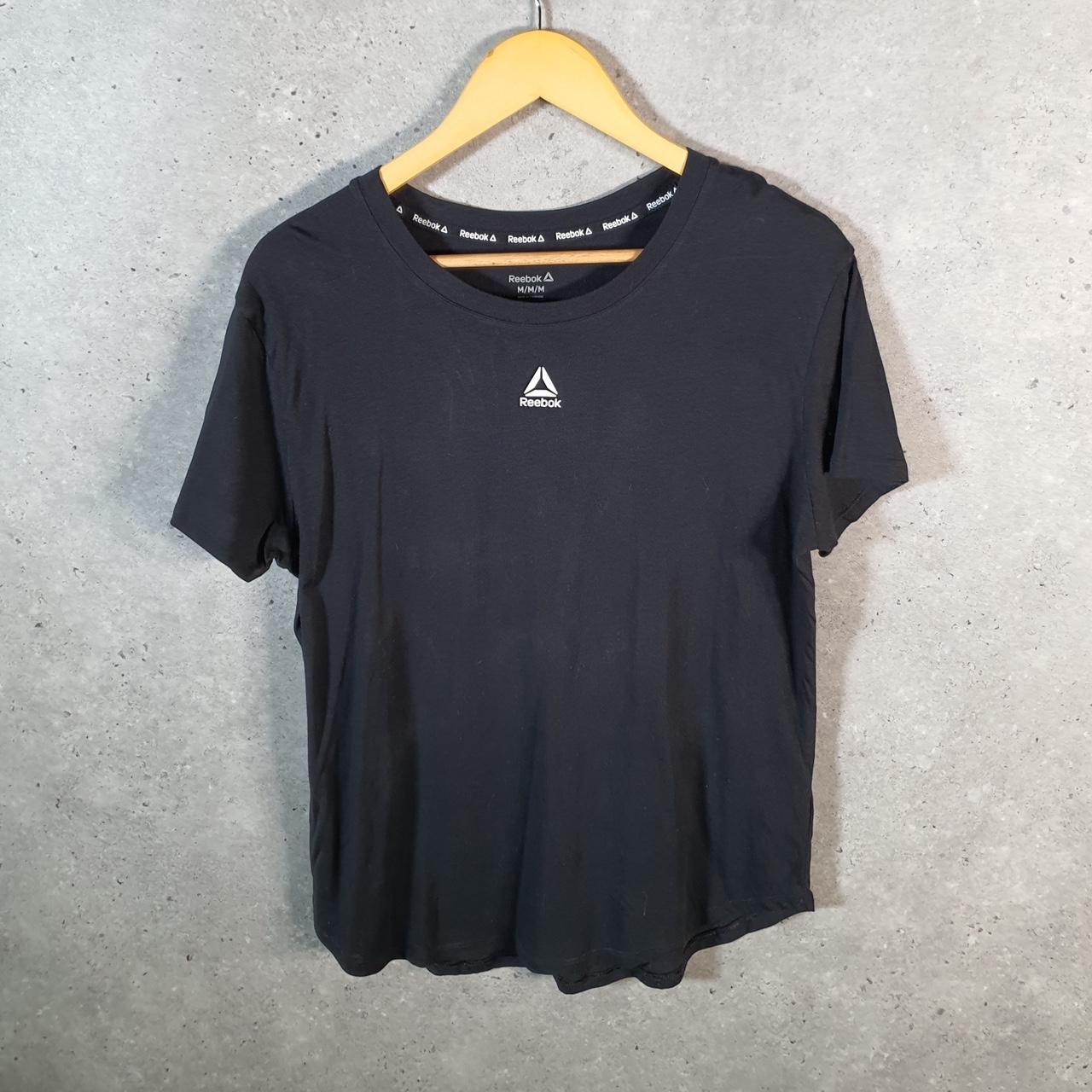 Vintage Reebok 90s Spellout T Shirt Womens Medium Black Logo Athletic