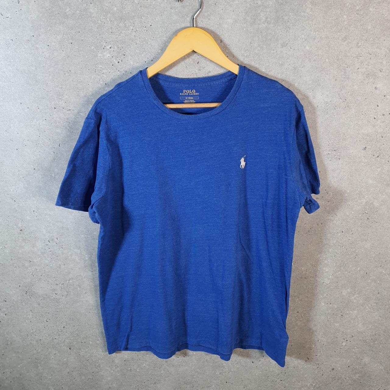 Vintage Ralph Lauren Polo T Shirt Men’s Medium Blue Embroidered Pony Classic Fit C9109