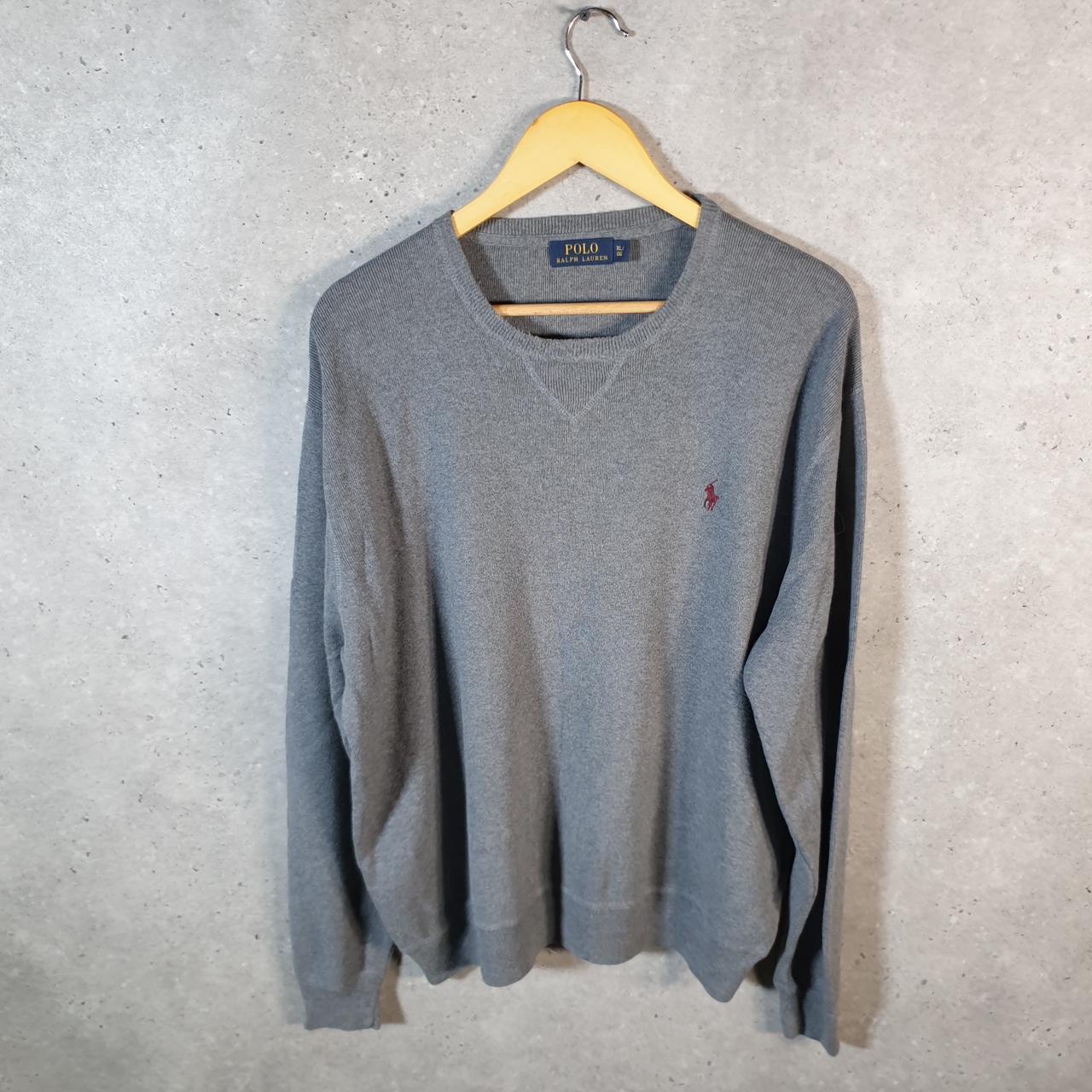 Vintage Ralph Lauren Polo Sweatshirt Men’s XL Grey Cotton Pullover Pony