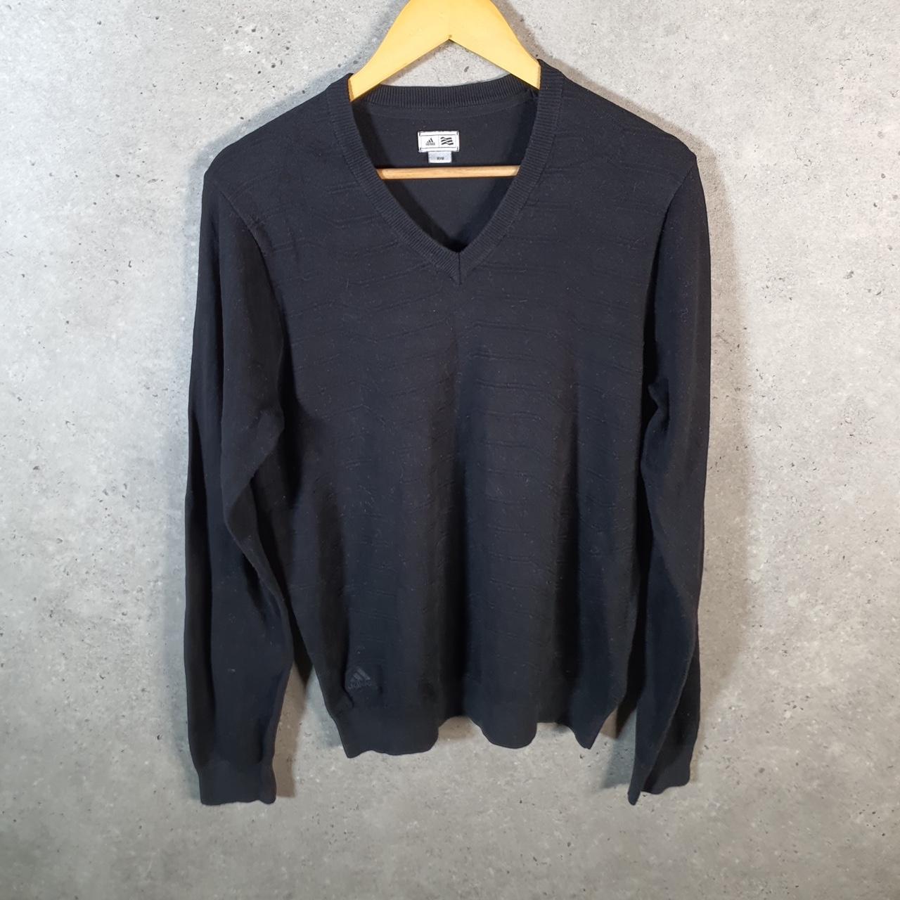 Vintage Adidas Golf Knit Sweater Men’s Medium Black Y2K Pullover Casual