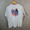 Vintage Guy Harvey Fish Y2K T Shirt Men’s White Large Casual Graphic Logo