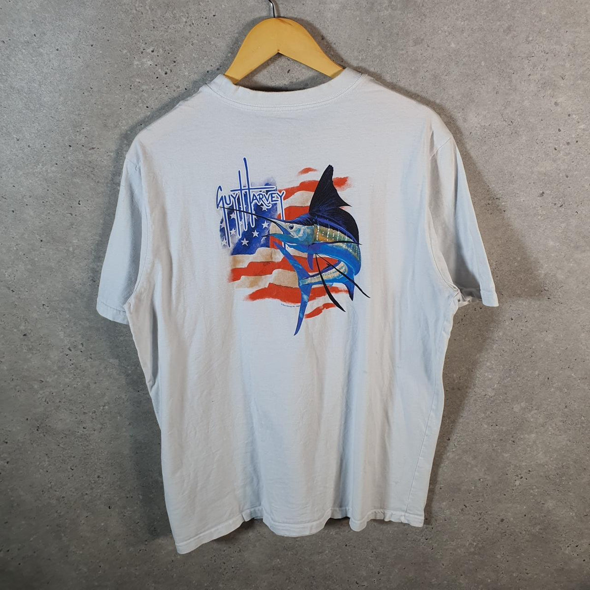 Vintage Guy Harvey Fish Y2K T Shirt Men’s White Large Casual Graphic Logo