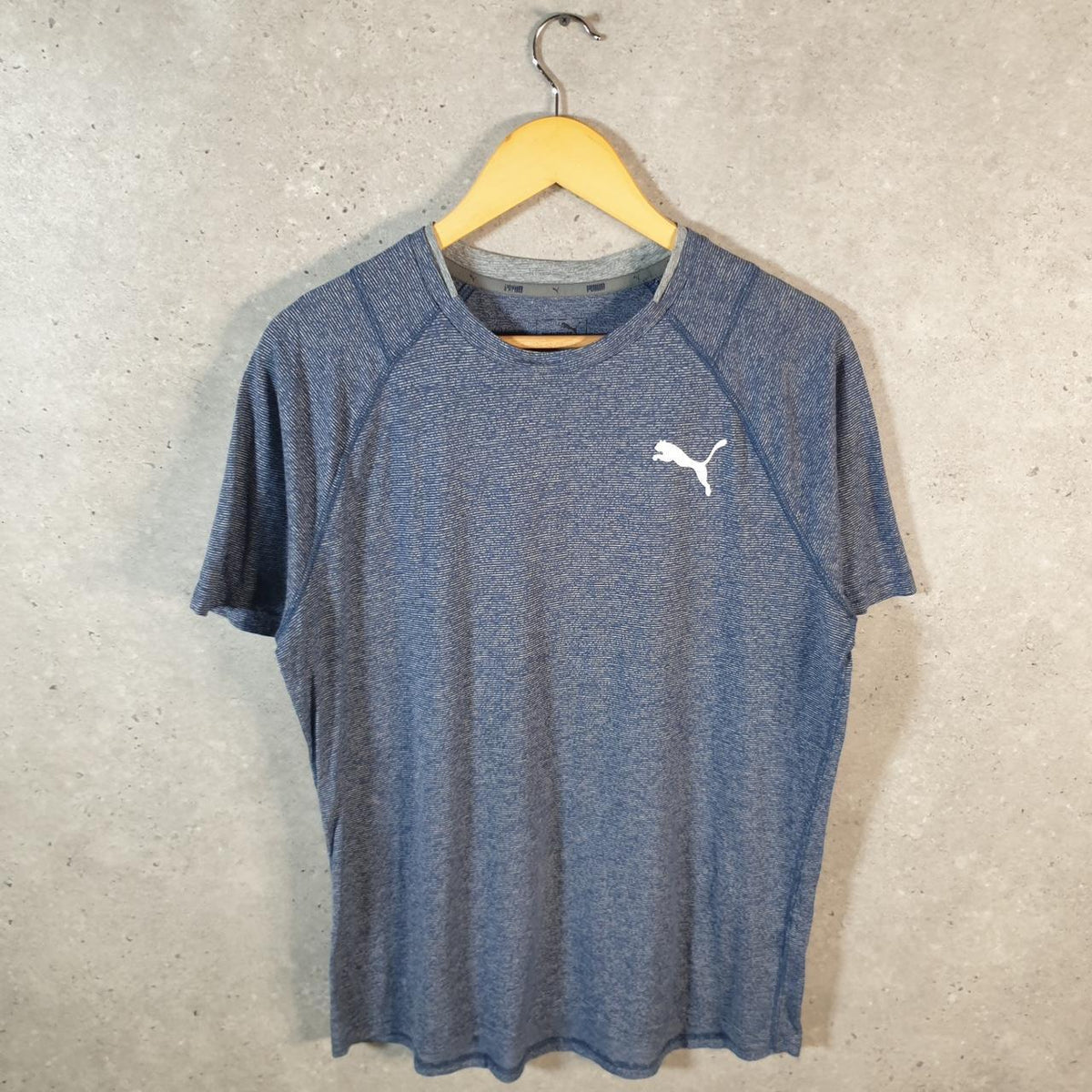 Vintage Puma Spellout T Shirt Mens Medium Grey Sports Logo Athletic
