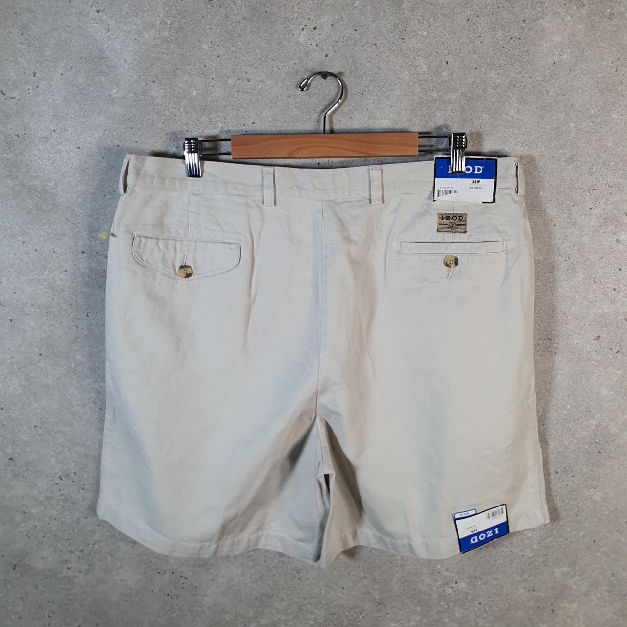 Vintage Izod Golf Chino Shorts Jorts Cargo Men’s W38 Beige Baggy Cotton