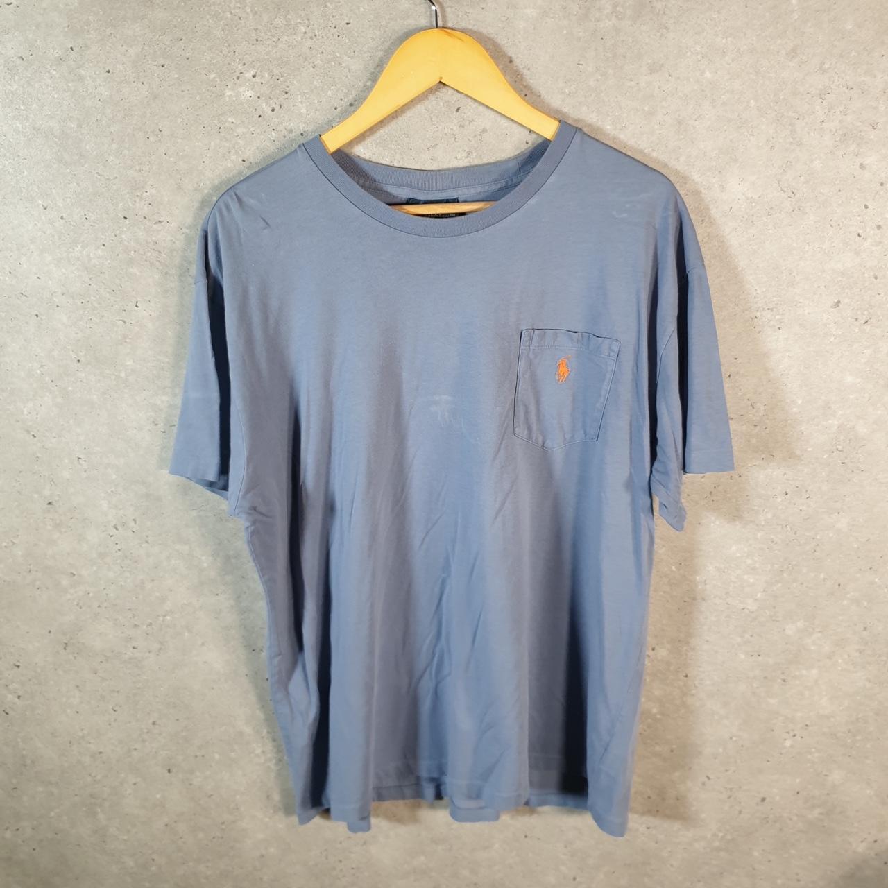 Vintage Ralph Lauren Polo T Shirt Men’s Large Blue Embroidered Classic Fit Pony C8607