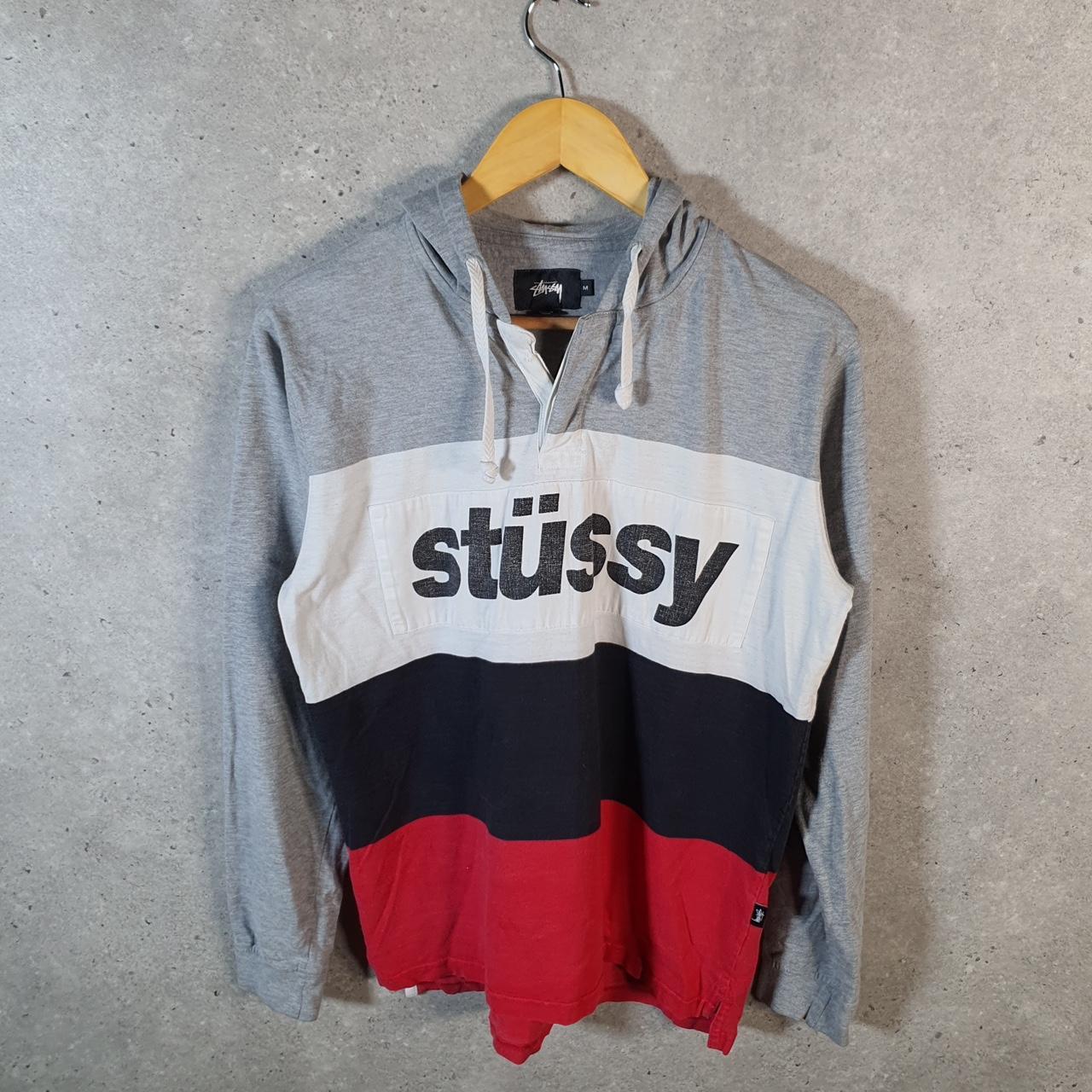 Vintage Stussy Spellout Hoodie Men’s Medium Grey Pullover Spellout Logo
