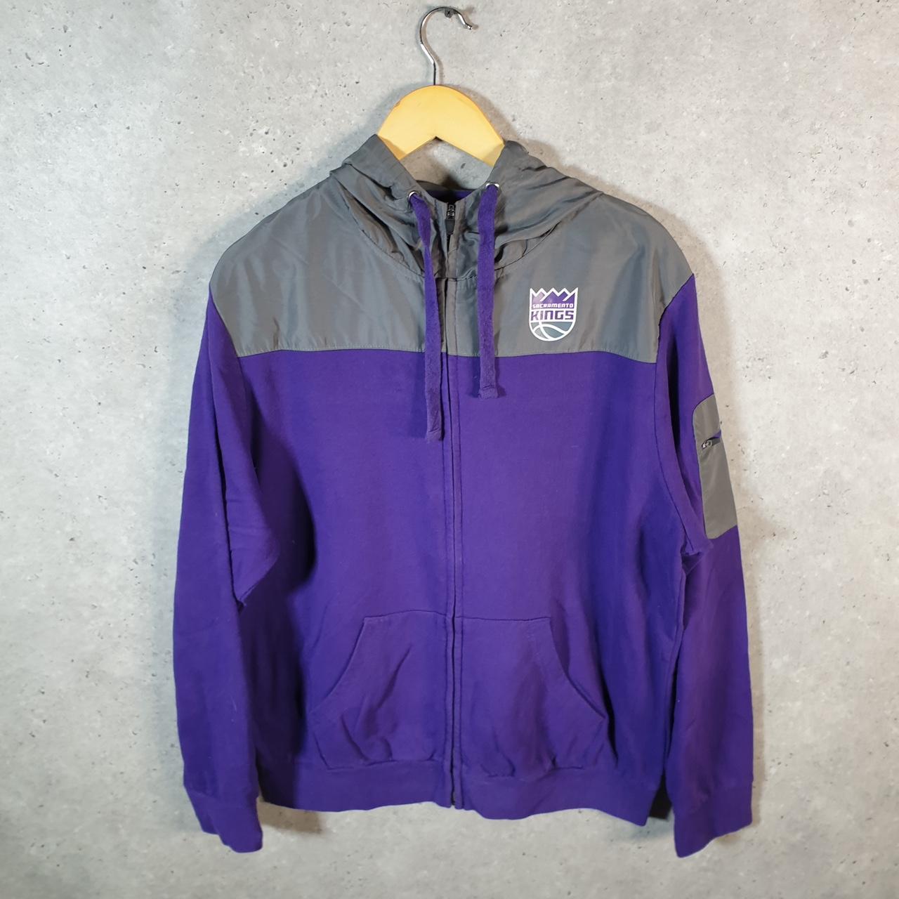 Vintage NBA Sacramento Kings Hoodie Mens Large Purple Full Zip USA Pro Sport