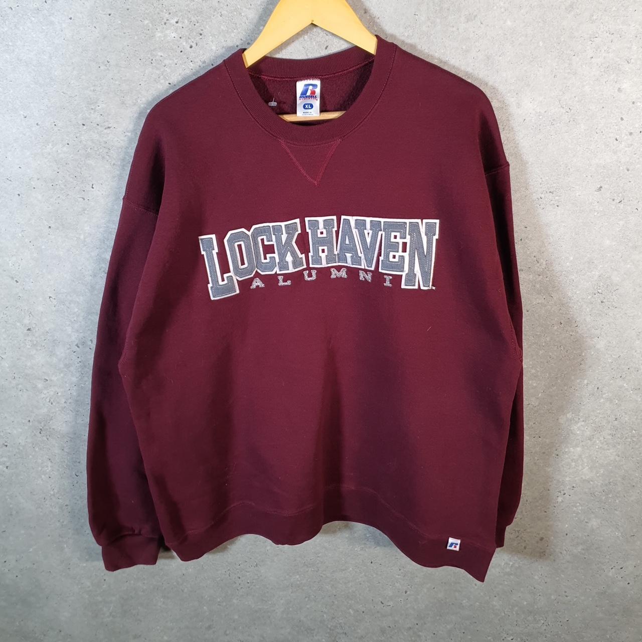 Vintage Russell Athletic Lockhaven Alumni Sweatshirt Men’s XL Burgundy Pullover Baggy