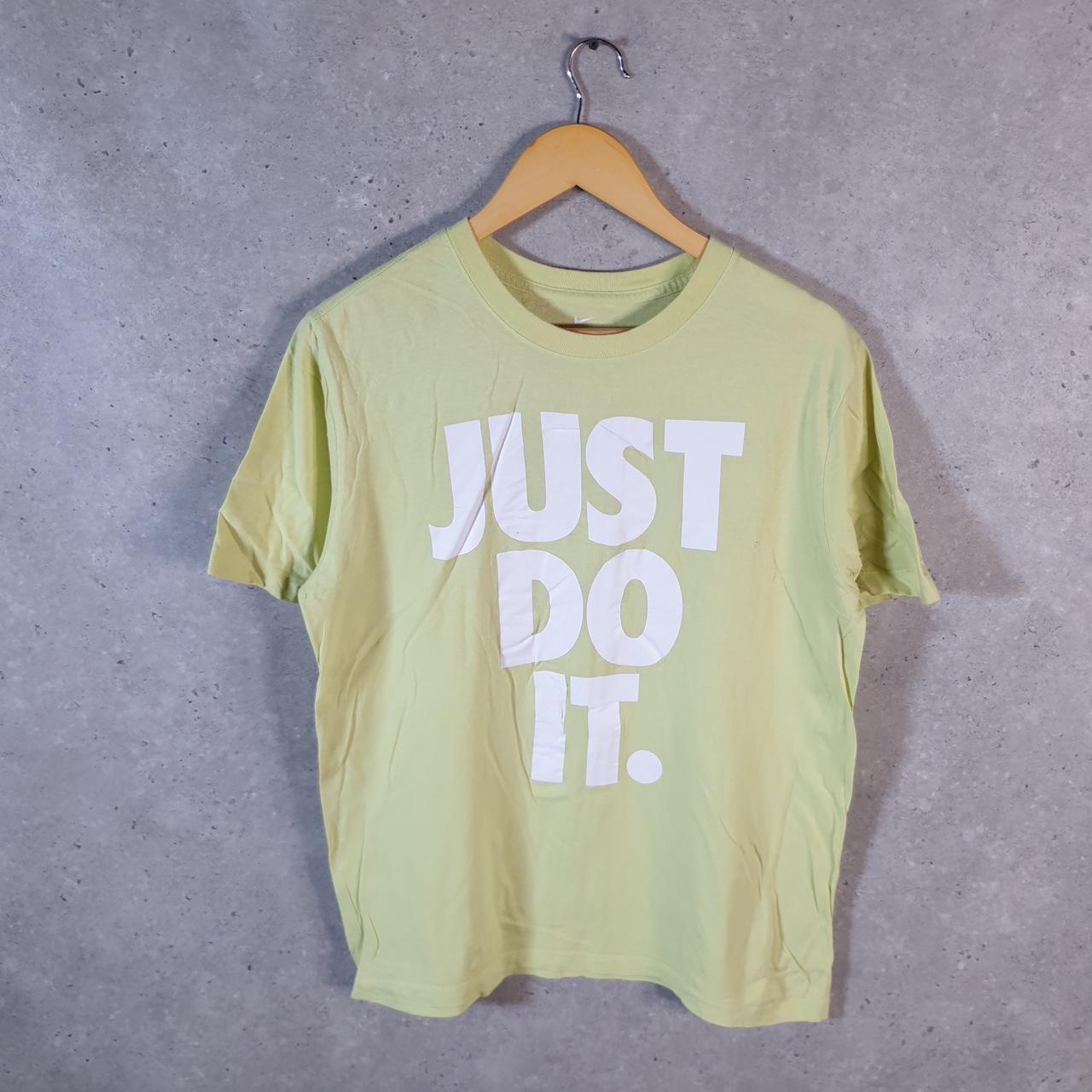 Vintage Nike Just Do It T Shirt Men’s Medium Green Logo Swoosh Athletic