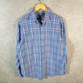 Vintage Ralph Lauren Button Down Shirt Men’s Large Blue Checkered Estate Classic Fit