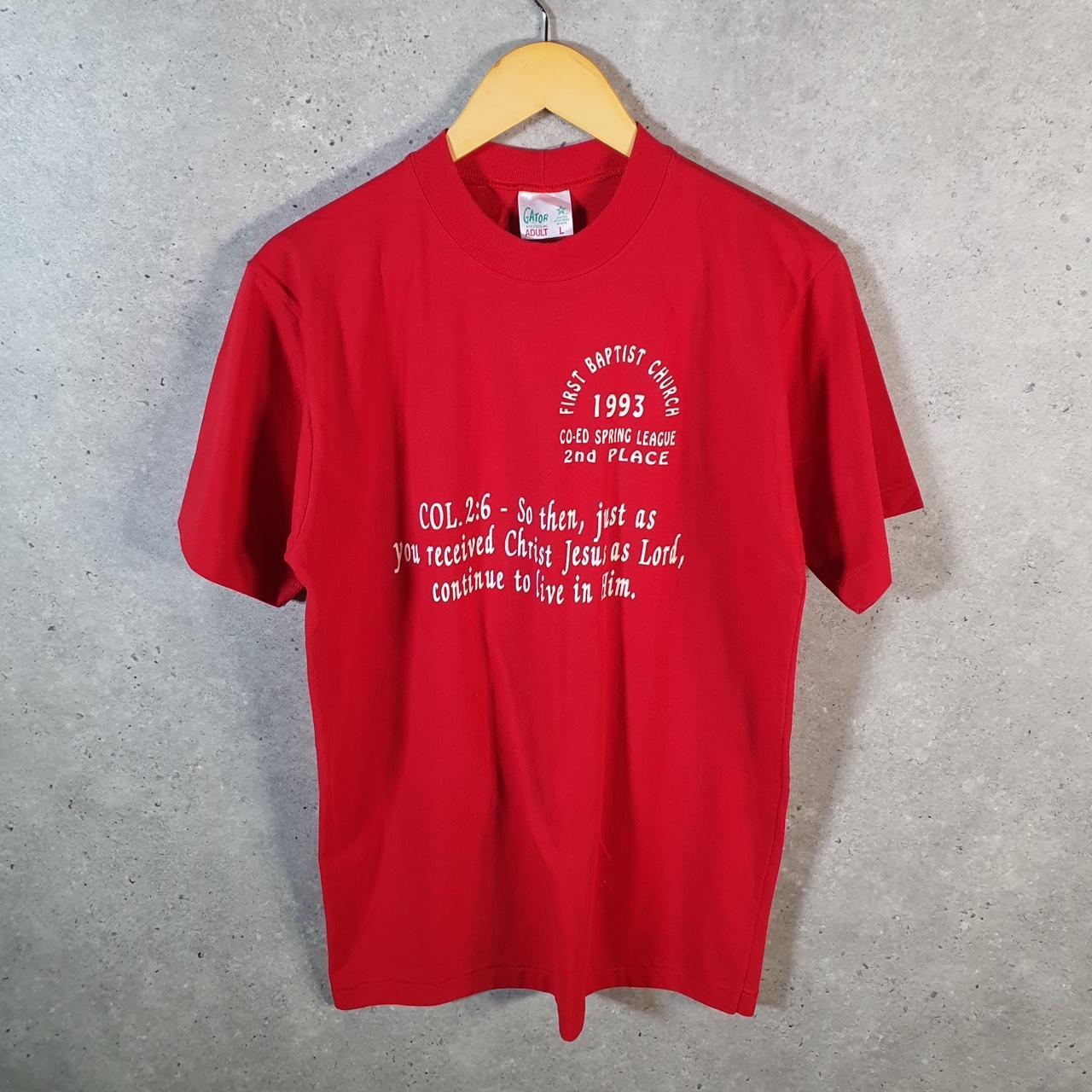 Vintage Gator Baptist Church 1993 USA Single Stitch T Shirt Men’s Large Red