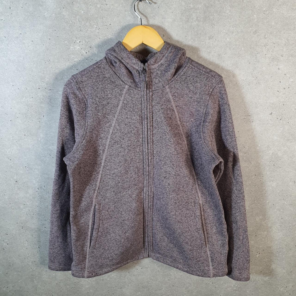 Vintage The North Face TNF Teddy Fleece Sweatshirt  Womens Large Purple Full Zip Logo