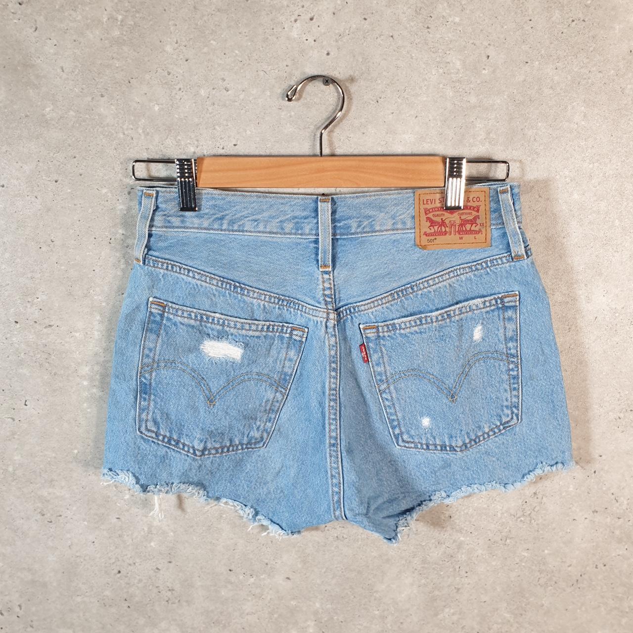 Vintage Levi’s 501 Cut Off Baggy Shorts Jorts Cargo Womens W25 Blue Relaxed Denim