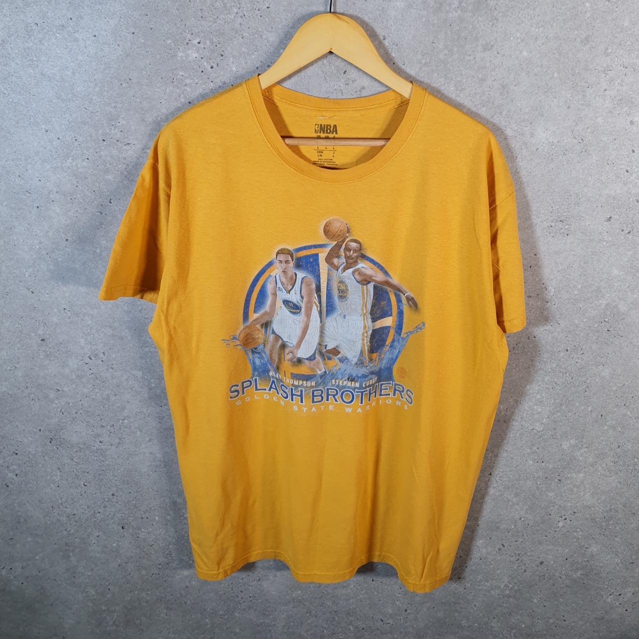 Vintage NBA Golden State Warriors Steph Curry T Shirt Men’s Large Yellow Logo Athletic
