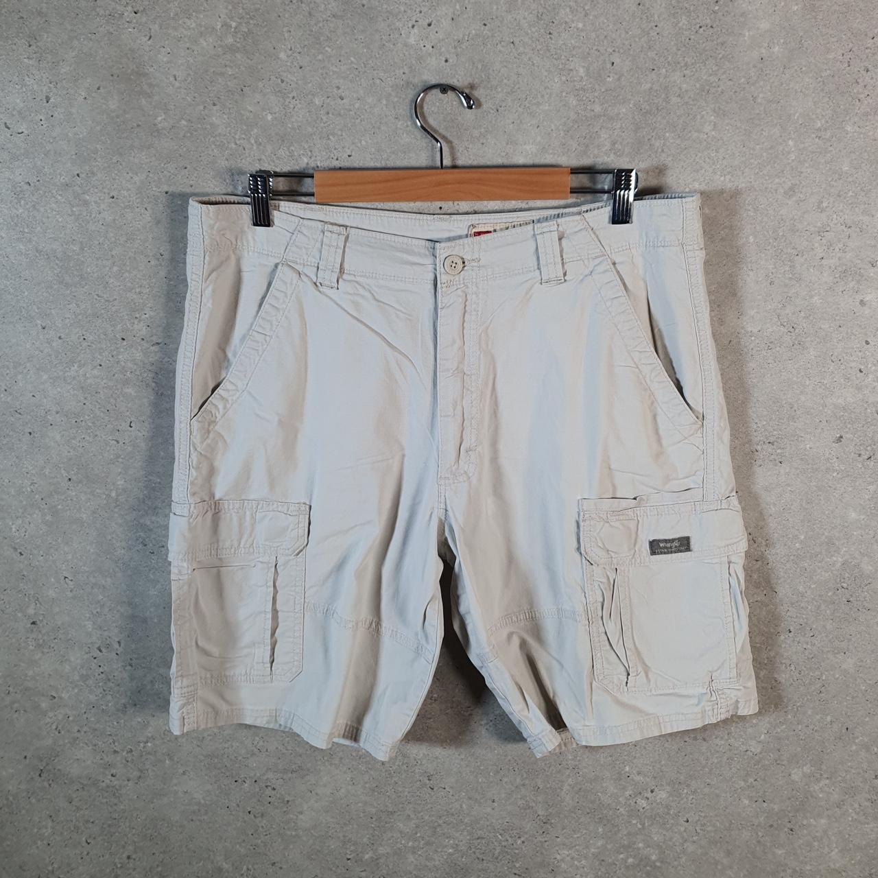 Vintage Wrangler Chino Shorts Jorts Cargo Men’s W36 Beige Baggy Cotton A4433