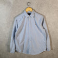 Vintage Ralph Lauren Button Down Shirt Womens Large Blue Classic Fit Pony