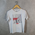 Vintage Levis Spellout T Shirt Shirt Men’s Small Regular Fit White Logo Athletic