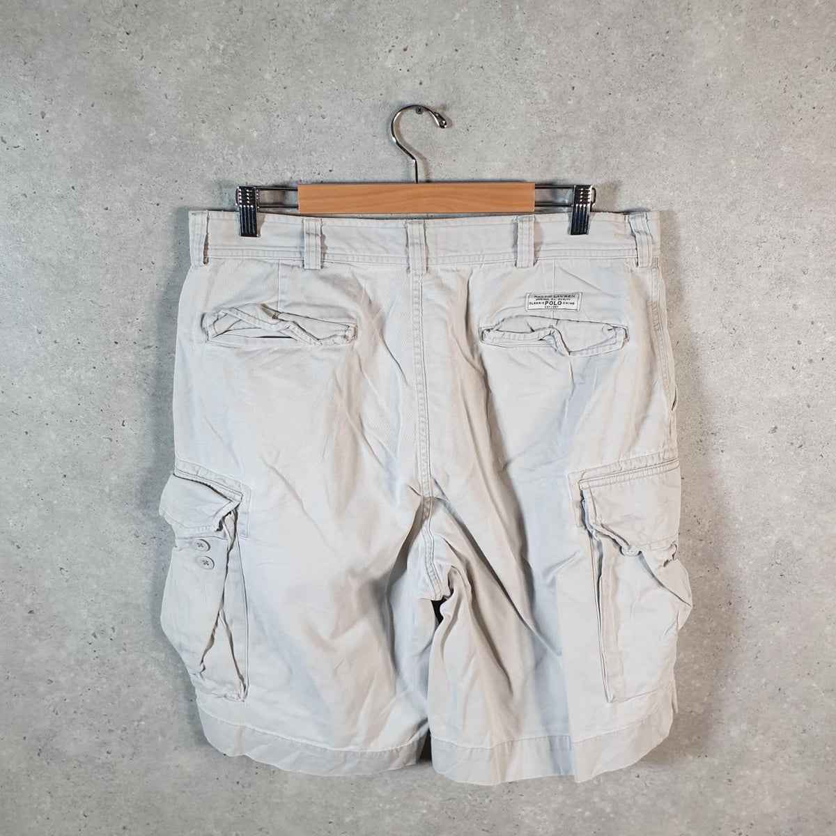 Vintage Ralph Lauren Polo Shorts Jorts Cargo Men’s W35 Brown Baggy Cotton A4385