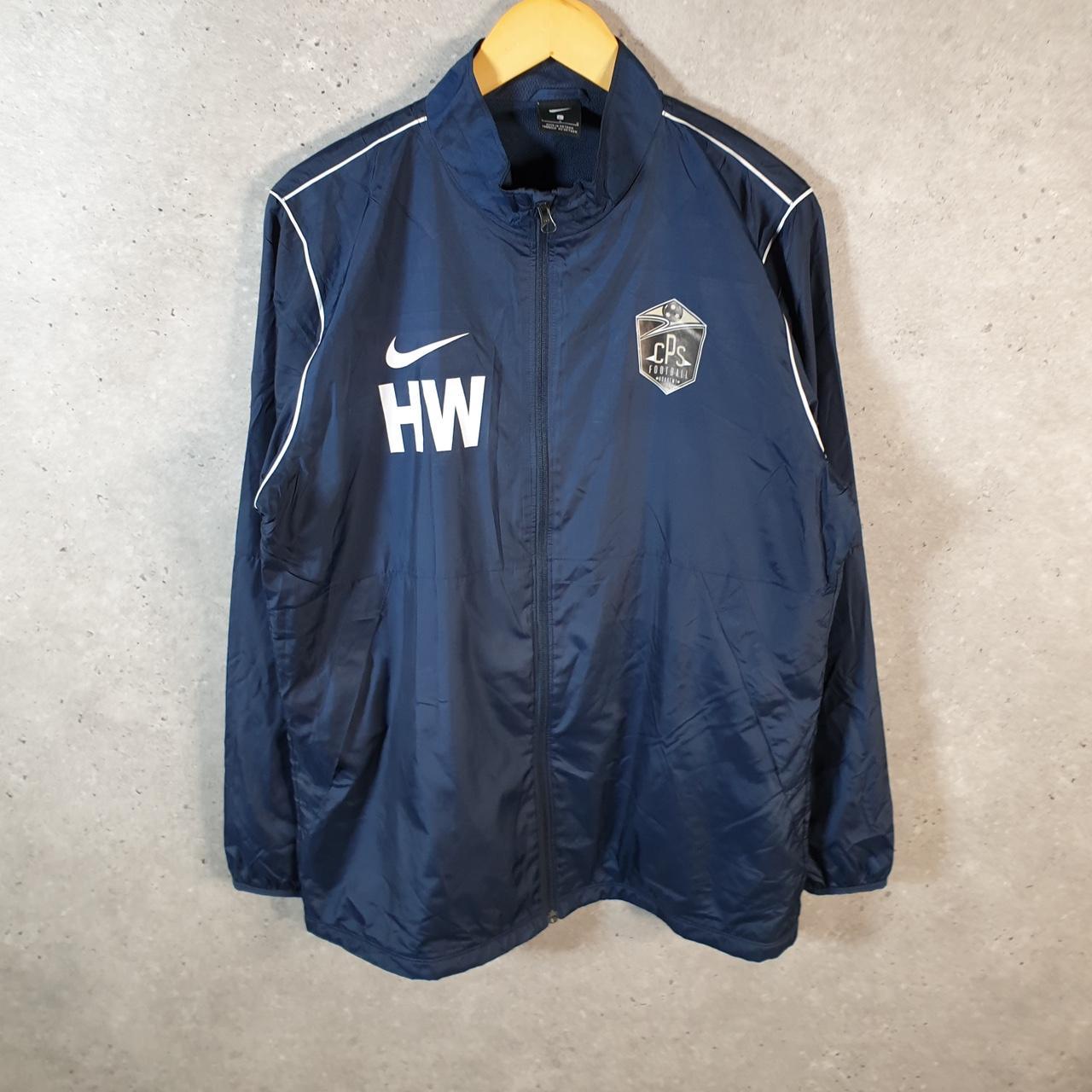 Vintage Nike Dri Fit Windbreaker Mens Large Blue USA Swoosh Soccer Full Zip