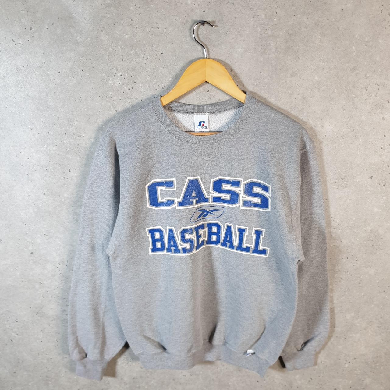 Vintage Russell Athletic Cass Baseball USA Sweatshirt Men’s Small Grey Pullover