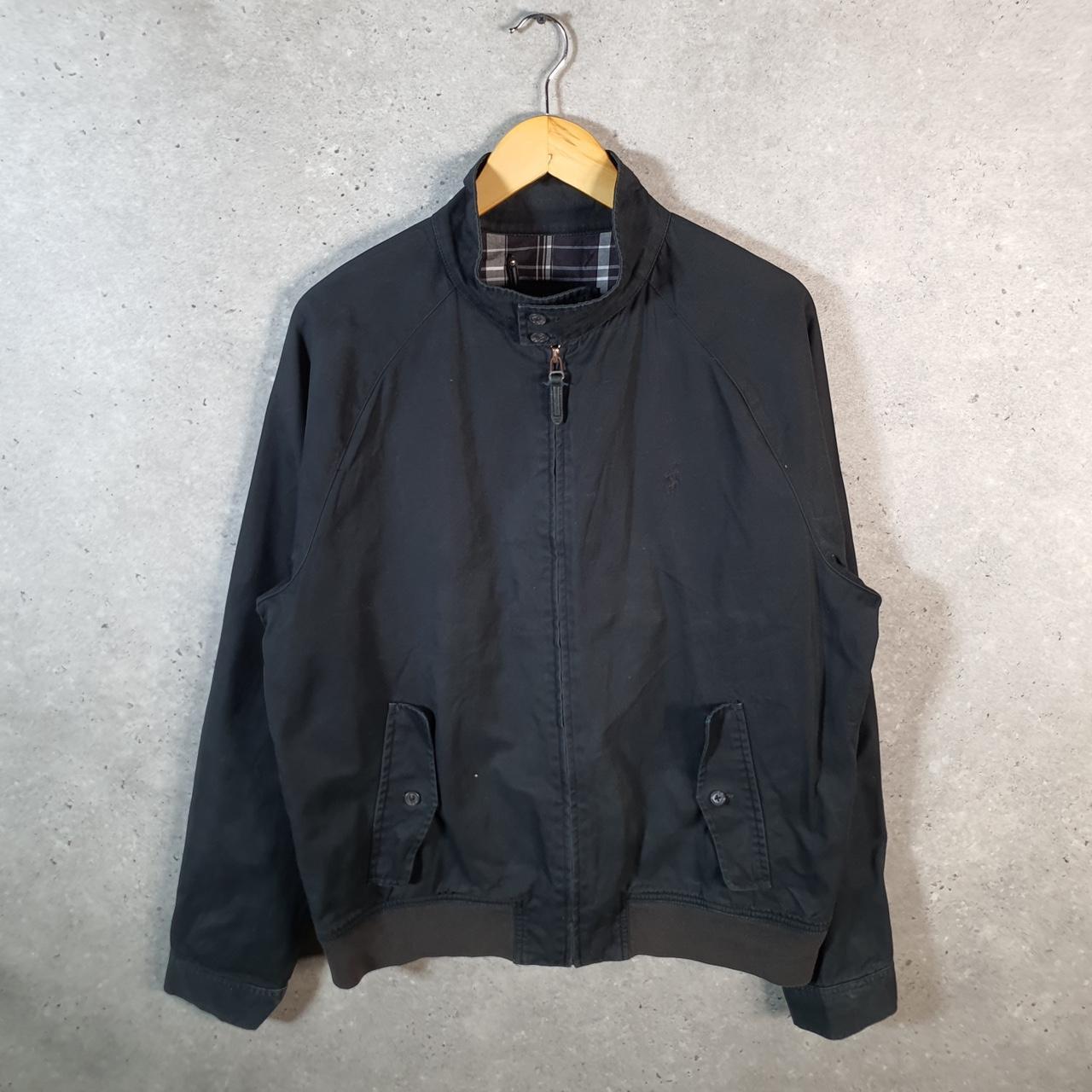 Vintage Ralph Lauren Polo Harrington Bomber Jacket Men’s Large Black Pony Full Zip Big Fish Vintage