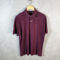 Vintage Tommy Hilfiger Polo Shirt Men’s Medium Burgundy Classic Fit Embroidered Logo