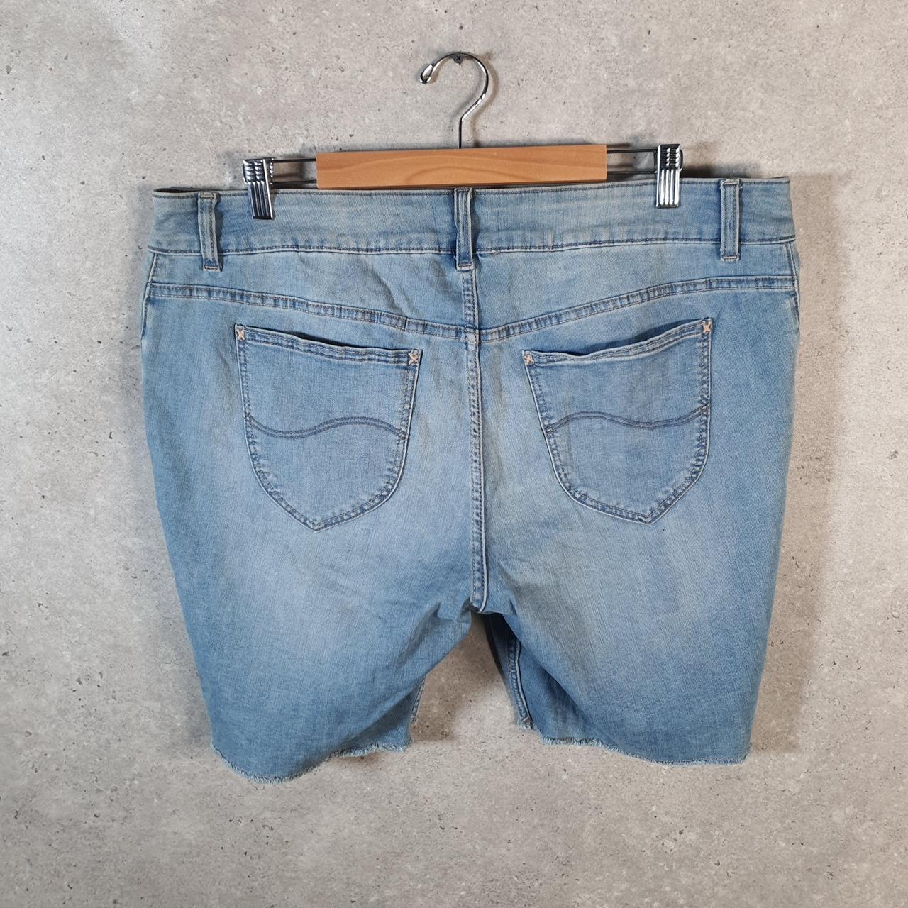 Vintage Lee Baggy Shorts Jorts Cargo Womens W40 Blue Denim Relaxed Cargo