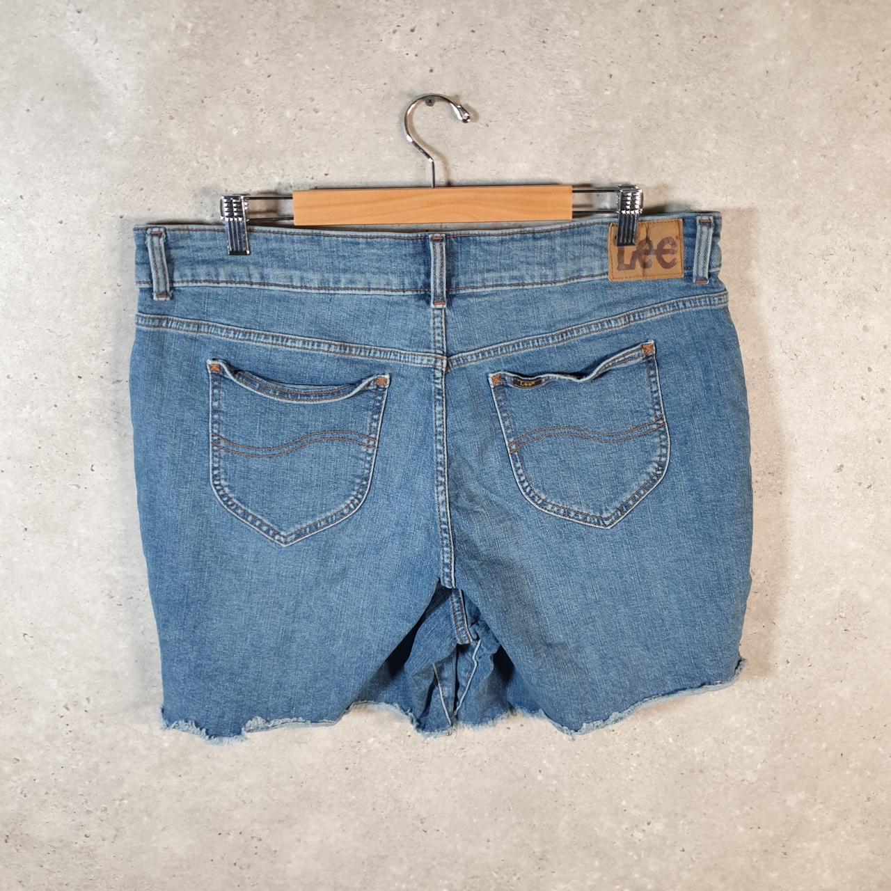 Vintage Lee Baggy Shorts Jorts Cargo Womens W38 Blue Relaxed Denim