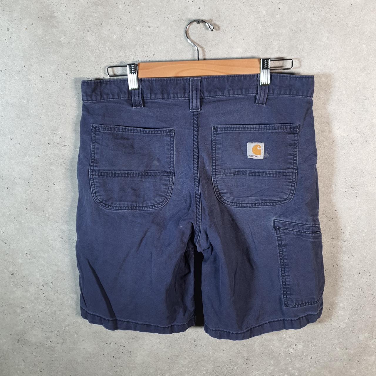 Vintage Carhartt Baggy Carpenter Shorts Jorts Cargo Men’s W34 Navy Blue Relaxed Fit Workwear A4849