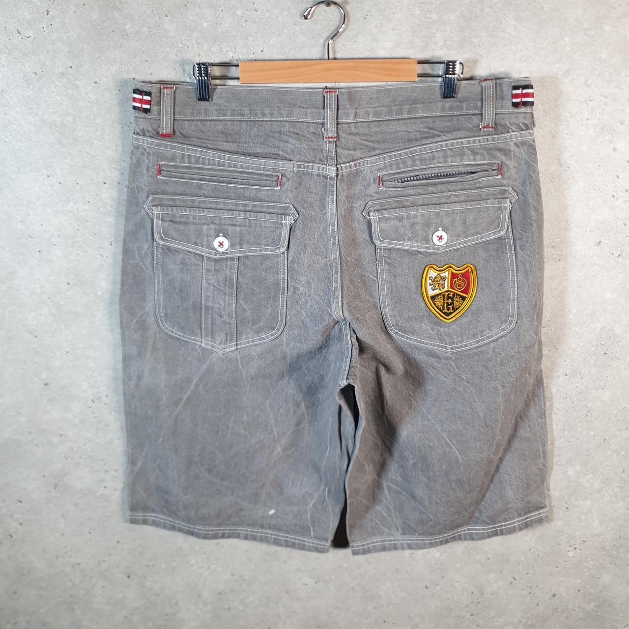 Vintage Eight 732 Baggy Y2K Hip Hop Jeans Shorts Jorts Mens W40 Grey Denim USA Big Fish Vintage