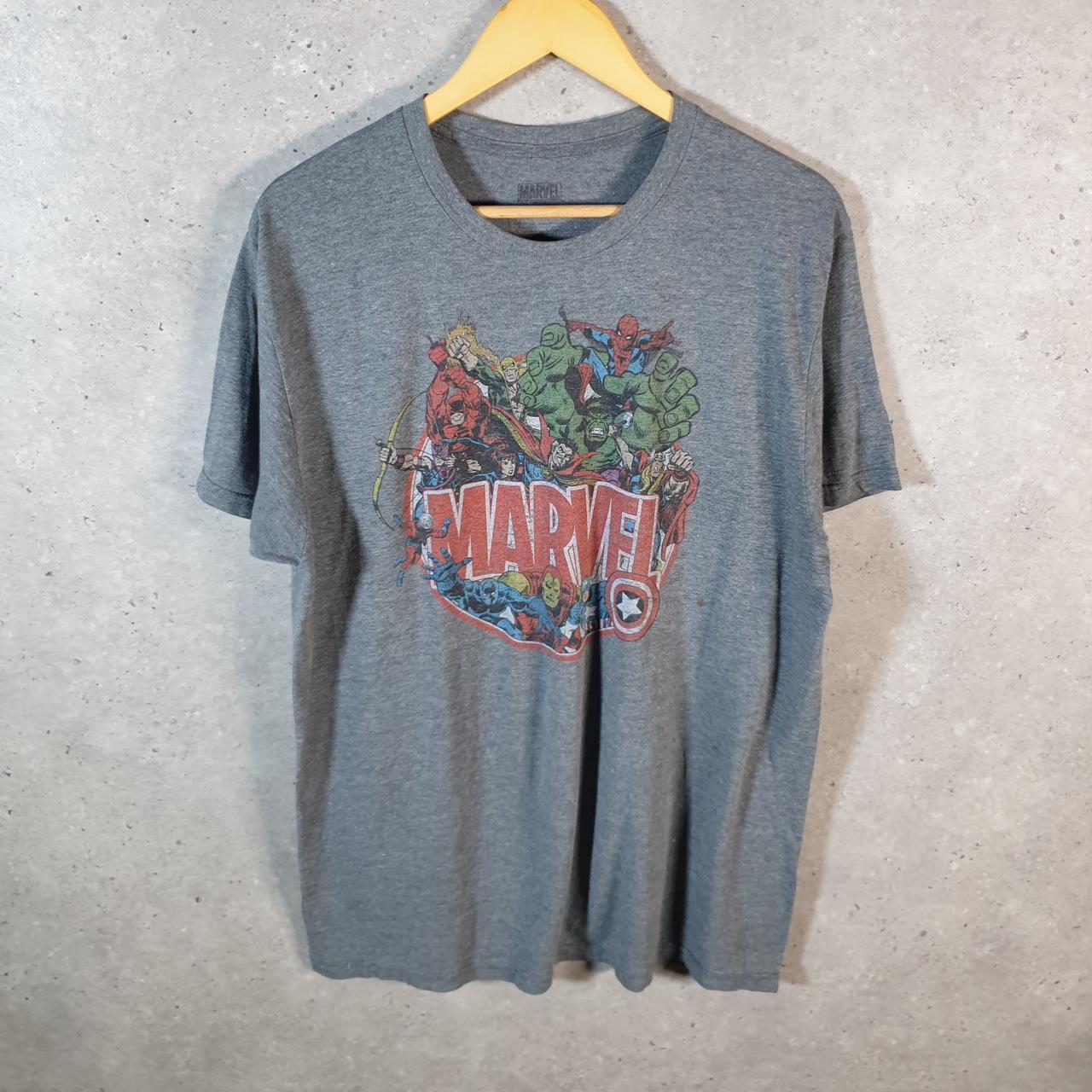 Vintage Marvel Avengers T Shirt Men’s Large Grey Movie Graphic Cartoon
