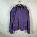 Superdry Windcheater Fleece Lined Jacket Womens Medium Purple Zips Pockets Utility