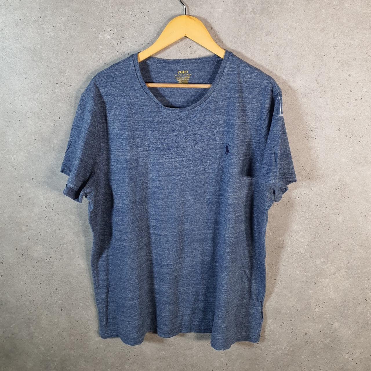 Vintage Ralph Lauren Polo Sport T Shirt Men’s XL Blue Custom Slim Fit Embroidered Pony C8706