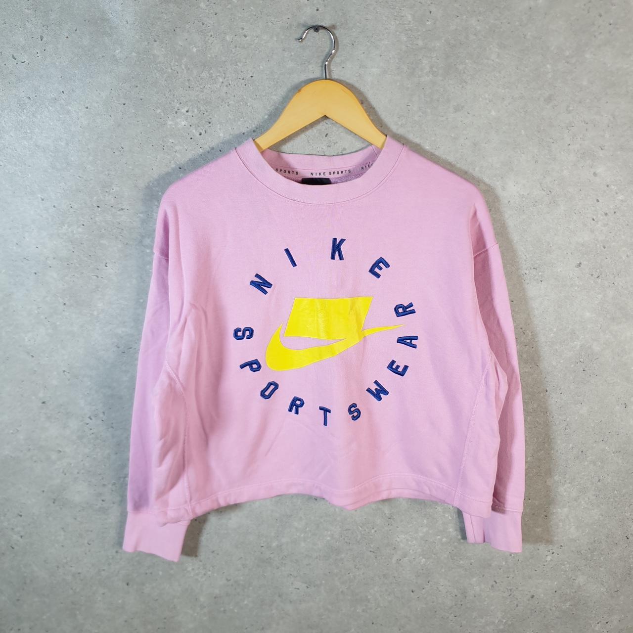 Vintage Nike Cropped Spellout Hoodie Womens XSmall Pink Swoosh Y2K Pullover Logo