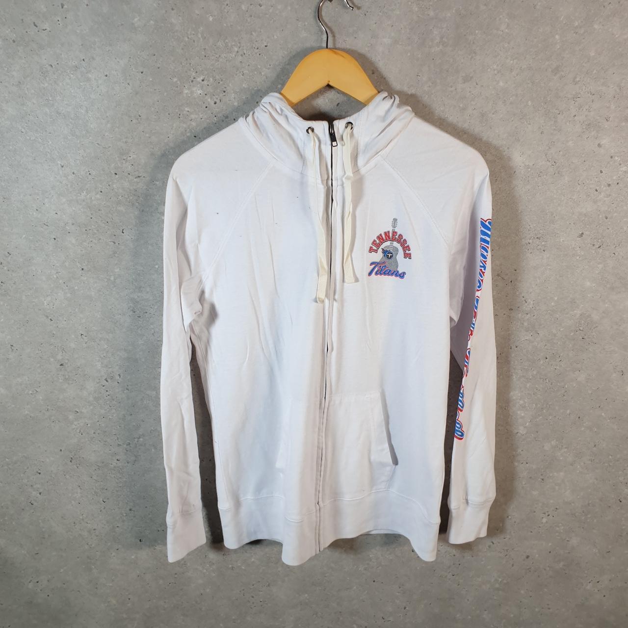 Vintage NFL Tennessee Titans Hoodie Womens Large White Full Zip USA Pro Sport