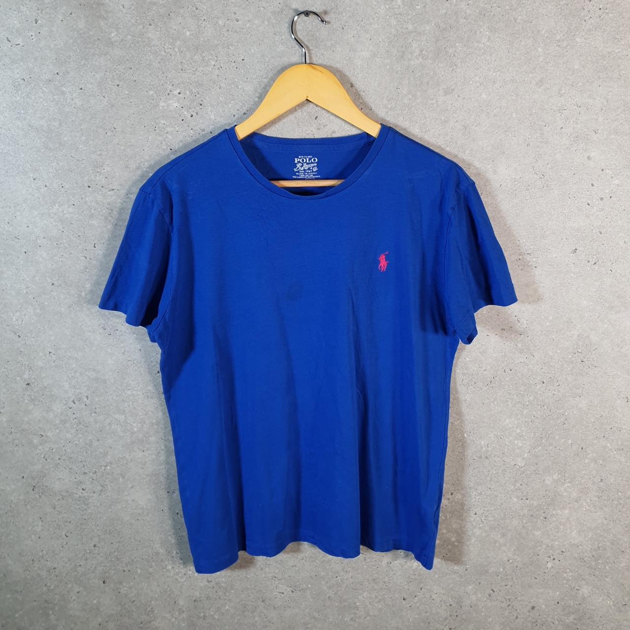 Vintage Ralph Lauren Polo Sport T Shirt Men’s Small Blue Classic Fit Embroidered Pony C8641