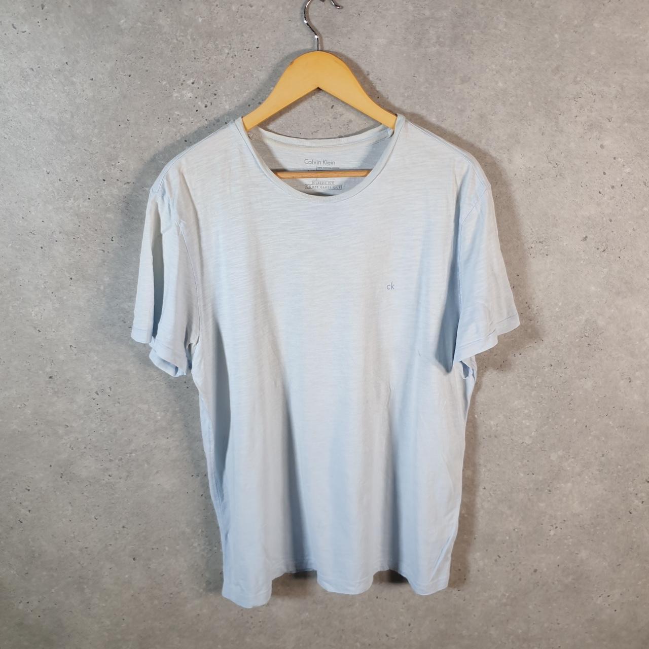 Vintage Calvin Klein Graphic T Shirt Men’s Large White Regular Fit Spellout Logo