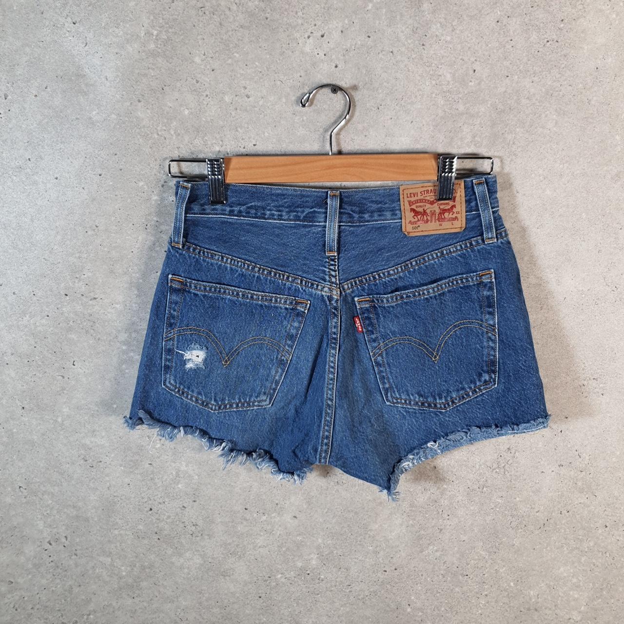 Vintage Levi’s 501 Cut Off Baggy Shorts Jorts Cargo Womens W25 Blue Relaxed Denim
