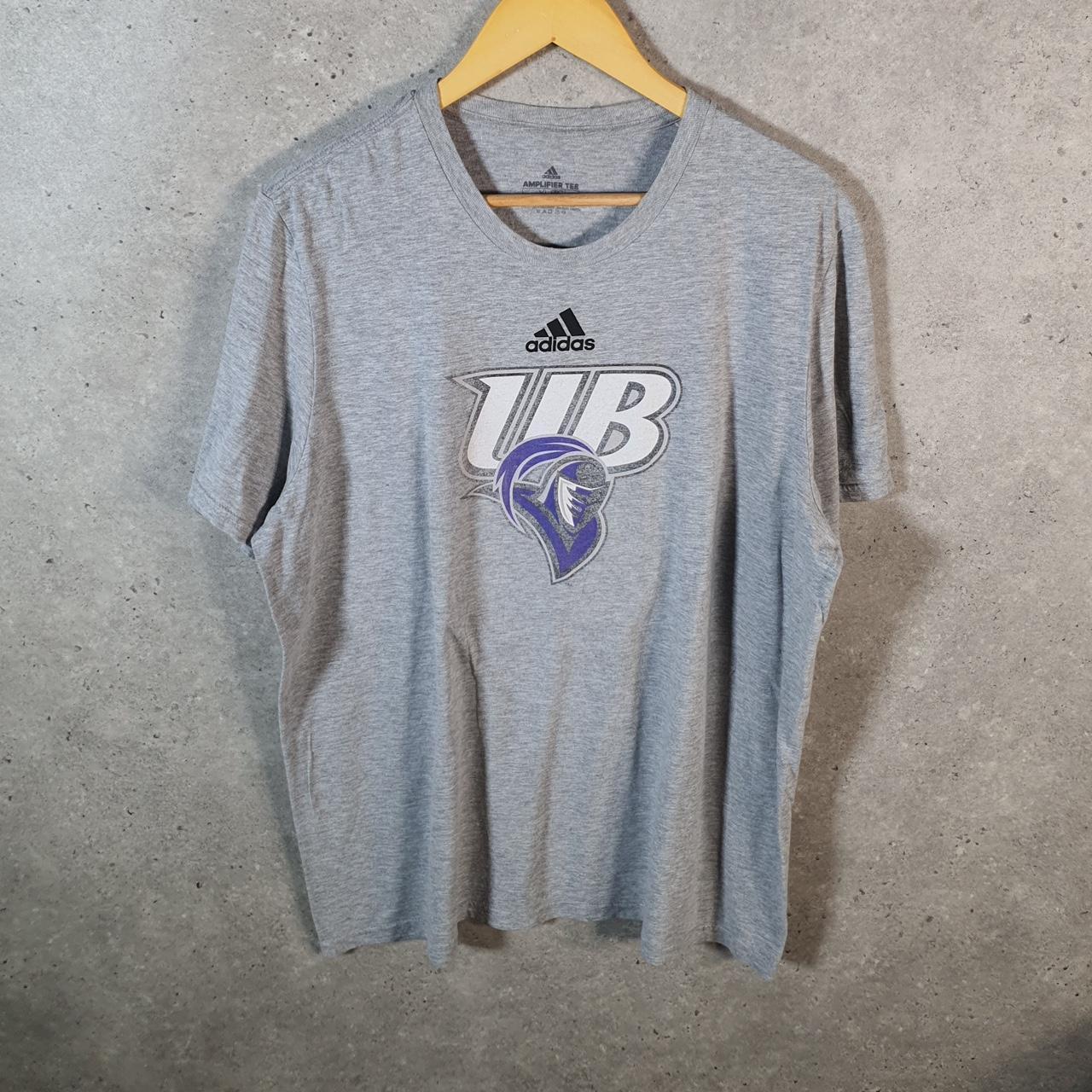 Vintage Adidas Amplifier Baltimore Uni T Shirt Men’s XL Grey Three Stripes Logo Athletic