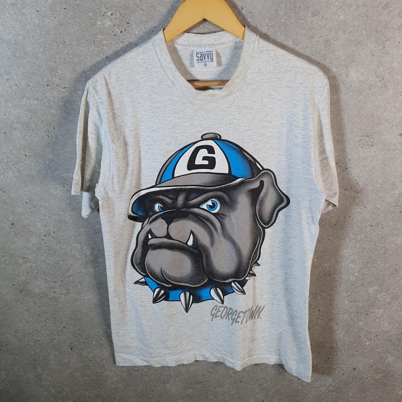 Vintage Savvy GeorgeTown Bulldogs 90s USA Single Stitch T Shirt Men’s Medium Grey