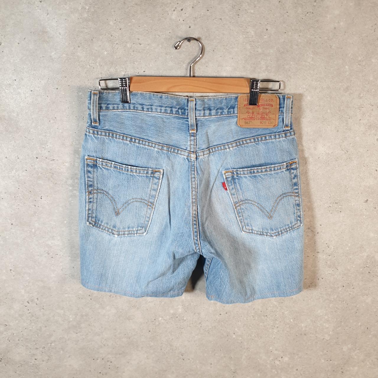 Vintage Levi’s 567 Baggy Shorts Jorts Cargo Mens W29 Blue Relaxed Denim