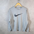 Vintage Nike Centre Swoosh Sweatshirt Mens Large Grey Y2K Pullover Logo