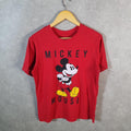 Vintage Disney Land Mickey Mouse T Shirt Men’s Medium Red Graphic Cartoon